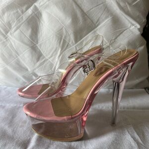 Pink Transparent platform sandal Heels